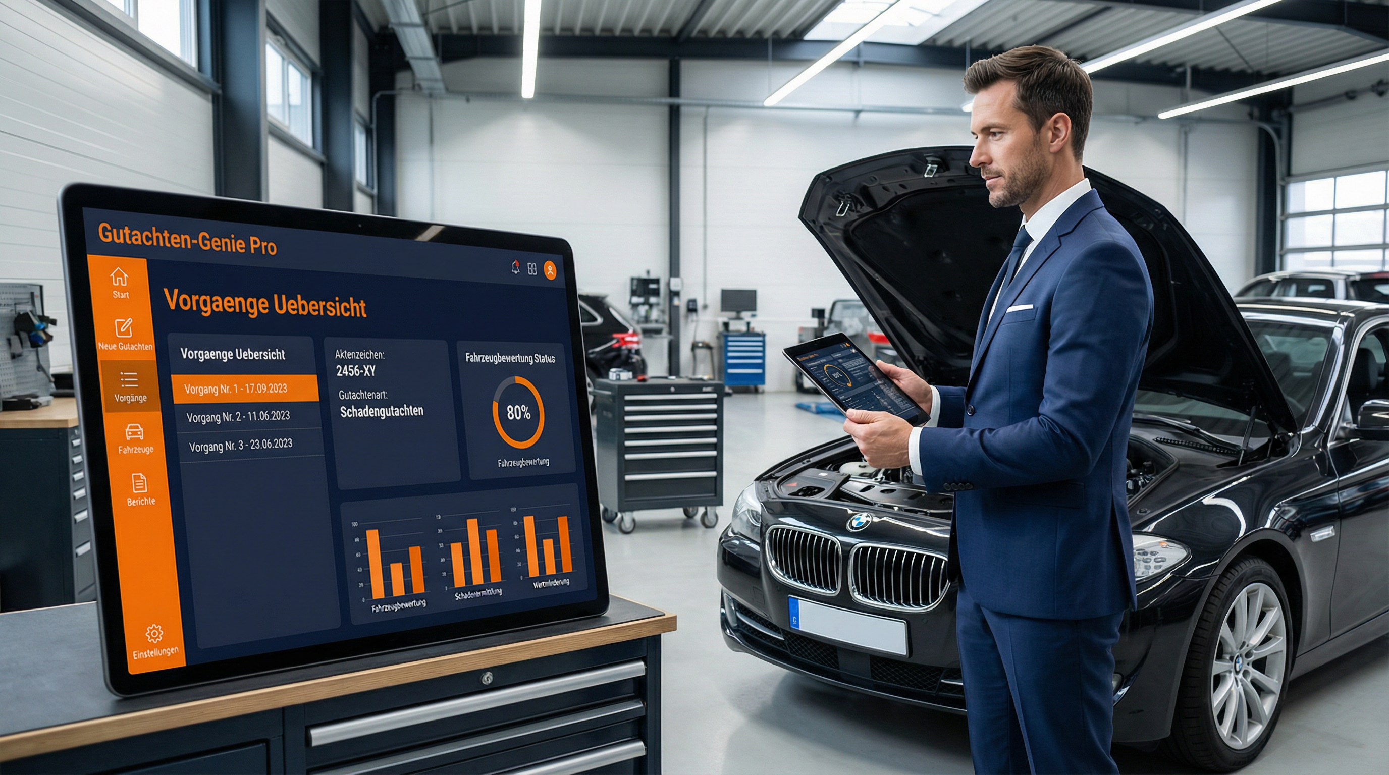 Gutachten-Genie Pro Dashboard - Software für KFZ-Sachverständige